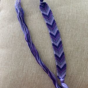 Purple & Blue Chevron Braided Bracelet